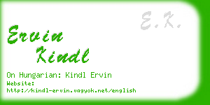 ervin kindl business card